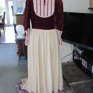 Ruby cream Edwardian dress long sleeved