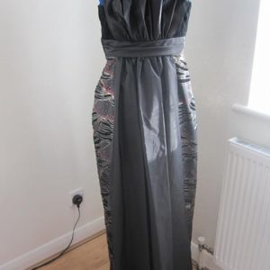 Black maxi dress strapless (glittery)
