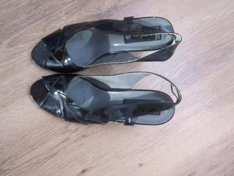 Black sling back shoes