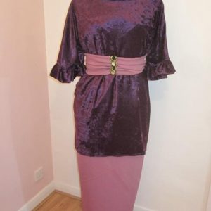 Mauve Edwardian two piece dress with matching belt
