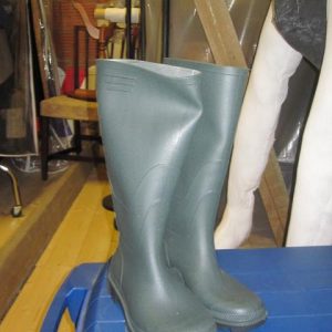 Green Wellington boots