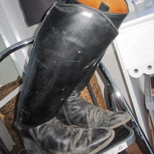 Black leather boots
