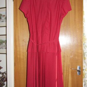 Red polka dot dress, tie belt