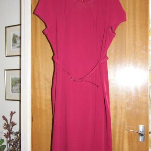 Red dresses , short sleeves, buckle belt