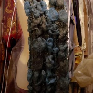 Blue / green puffy chiffon shawl/scarf