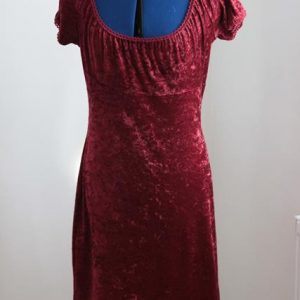 Red velvet short dress