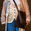 Brown blue patterned Georgian coat