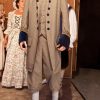 Green patterned Georgian coat