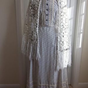 Victorian long dress, blue white