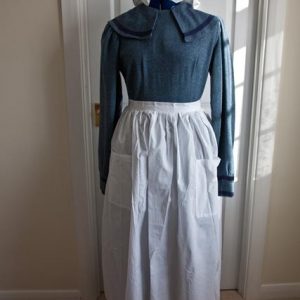 White civil war style waist apron