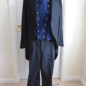 Navy waistcoat with metallic buttons