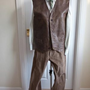 Brown leather waistcoat