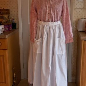 Pink blouse (front fastening), high neck long sleeves