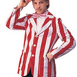 Red and white striped jacket