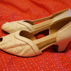 White 50's court shoes
