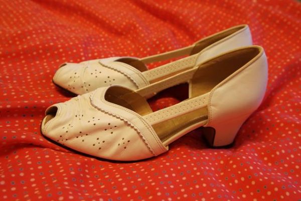 White 50's court shoes